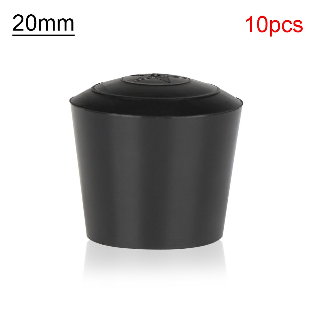10pcs/pack Black Round Table Chair Leg Foot Caps Furniture Feet Cover Floor Protectors PVC Rubber Coat Mat Anti-slip Pad: 20mm