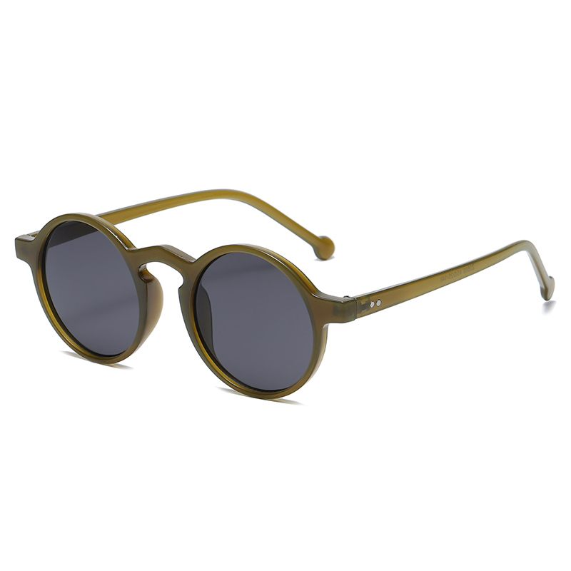 Gafas de sol redondas pequeñas para ciclismo para motocicleta, gafas de sol negras de de Vintage para hombre y mujer, gafas de conducción Unisex: Verde
