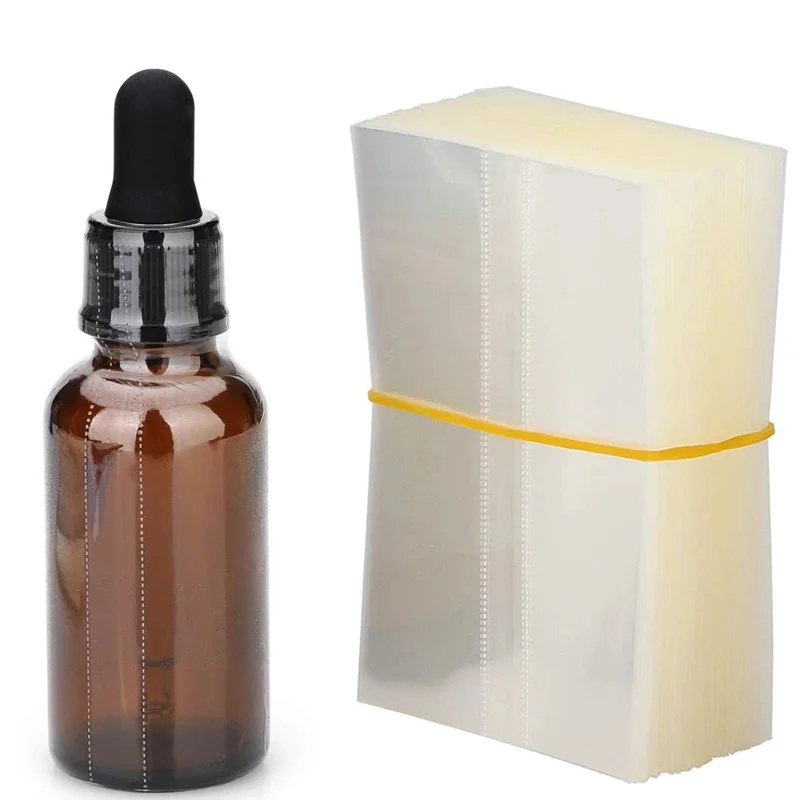 100Pcs Heat Shrink Wrap Film for 15ml Glass Bottle Liquid Dropper Bottles Seal