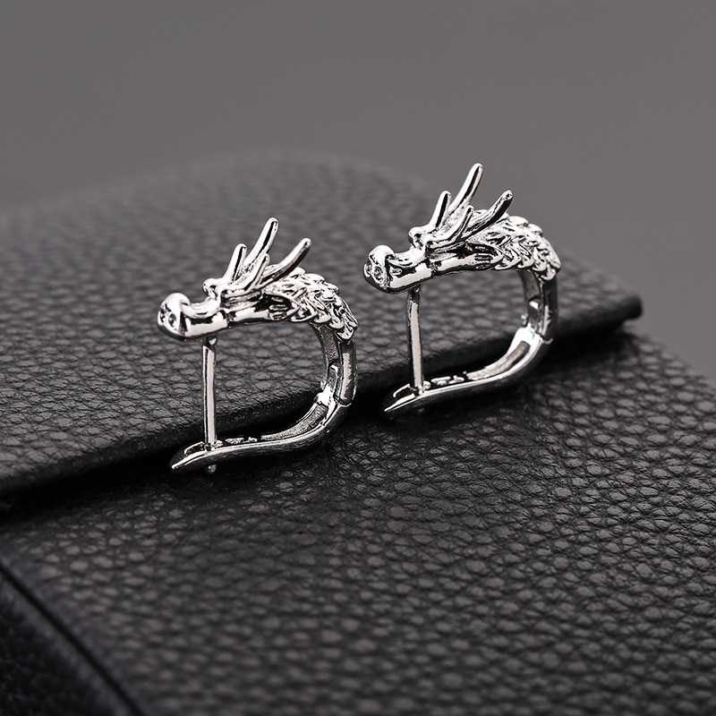 Personality Dragon Head Hoop Earrings for Men Women Gold Hoop Earrings Aretes Hip Hop Motorcycle Party Jewelry