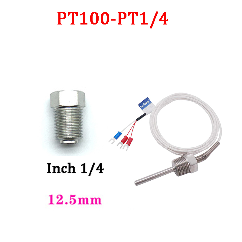 Inch PT100/K Stainless Steel Fixed Thread Platinum Thermal Resistance Thermocouple Waterproof Temperature Sensor Probe: Blue