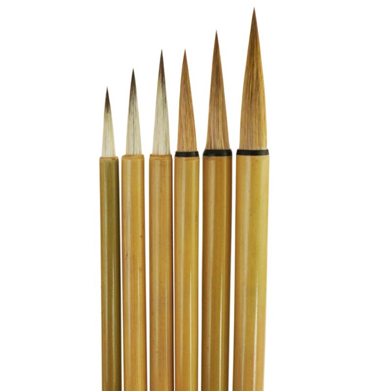 3 Stuks Schrijven Borstel Woodem Handel Wezel Haar Haak Lijn Pen Chinese Schrijven Handschrift Praktijk Kalligrafie Studenten Briefpapier