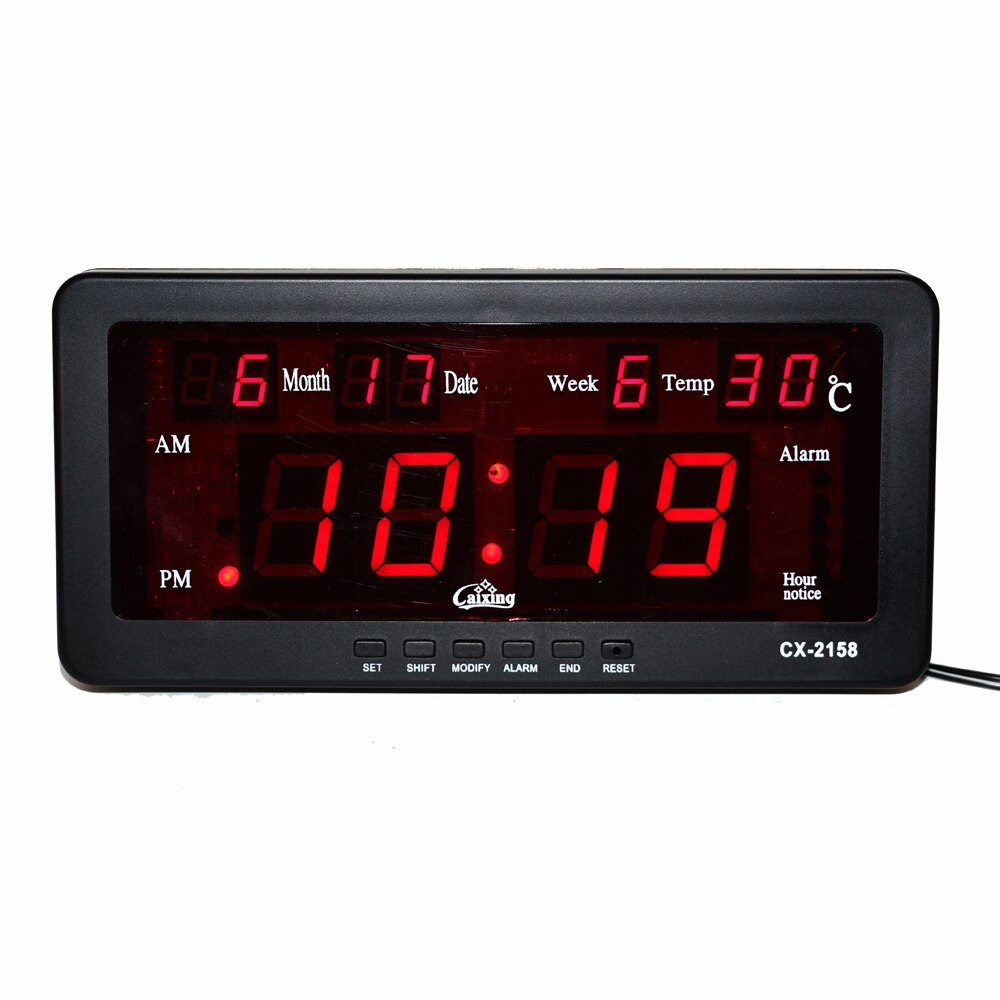 Electronic LED Digital Calendar Alarm Clock with Temperature date and week Desk or Wall Mount for Living Room Study Shelf
