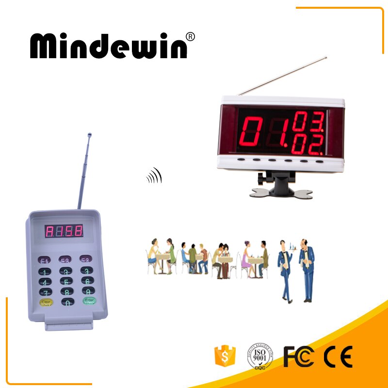 Mindewin Drahtlose Queue-Management-System Die Meisten Digitalen M-R-3 Led-anzeige Zeigen Vier Gruppen Elektronische Anzahl Mit M-T-2 Tastatur: Default Title