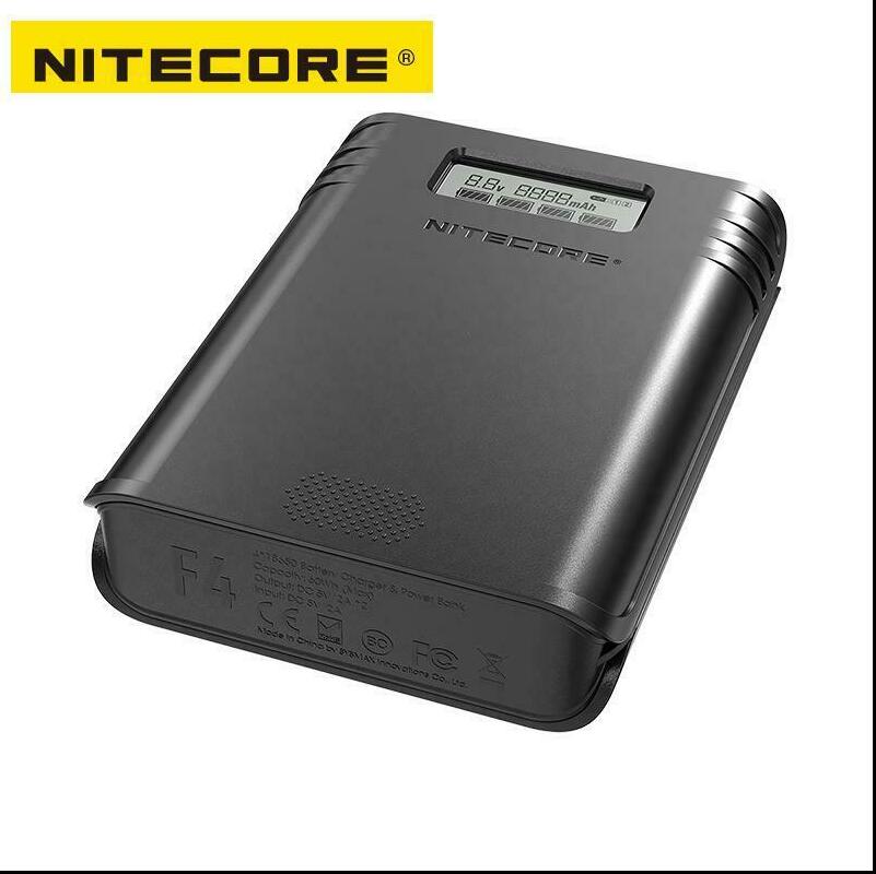 100% Originele Nitecore F4 Vier-Slot Flexibele Power Bank 2 In 1 Batterij Oplader Smart Usb Snellader Voor li-Ion/Imr 18650