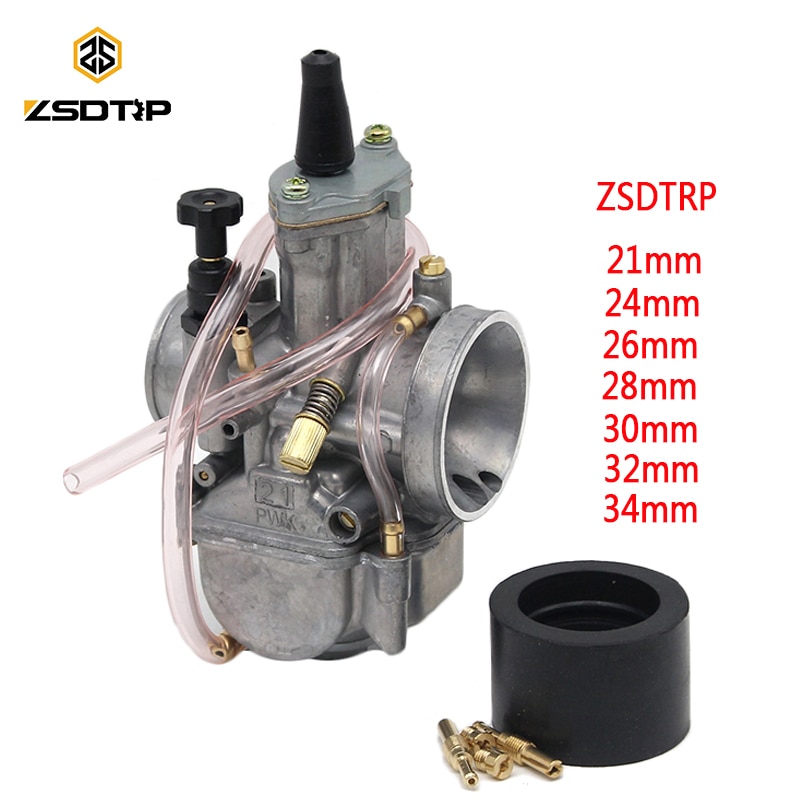 ZSDTRP Modified Motorcycle Carburetor 2T/4T PWK Carburador 21 24 26 28 30 32 34mm With Power Jet For Racing Motor Scooters Dirt