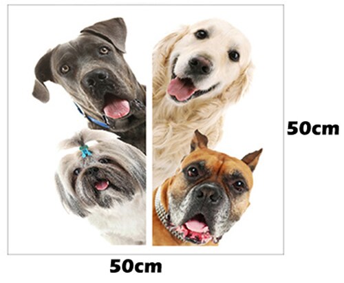 Sjovt dyr kat hund 3d wallstickers babyværelse stue køkken boligindretning dør vinyl vægindretning køleskab tapet: D3