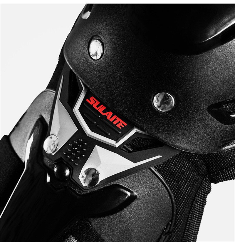 SULAITE 4Pcs Motorcycle Knee Elbow Pads Motocross Knee Protectors Shin Guards Protective Gears for Skiing Skating Racing Riding
