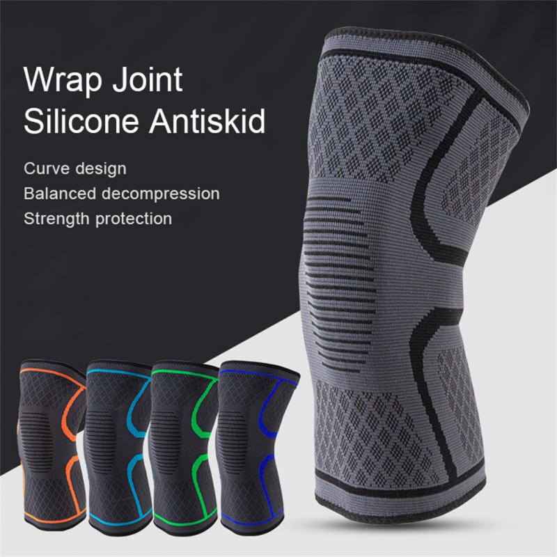 Rodilleras elásticas de nailon para deportes, rodillera de Fitness, equipo de Fitness, soporte para rótula, correr, baloncesto y voleibol, 1 unidad