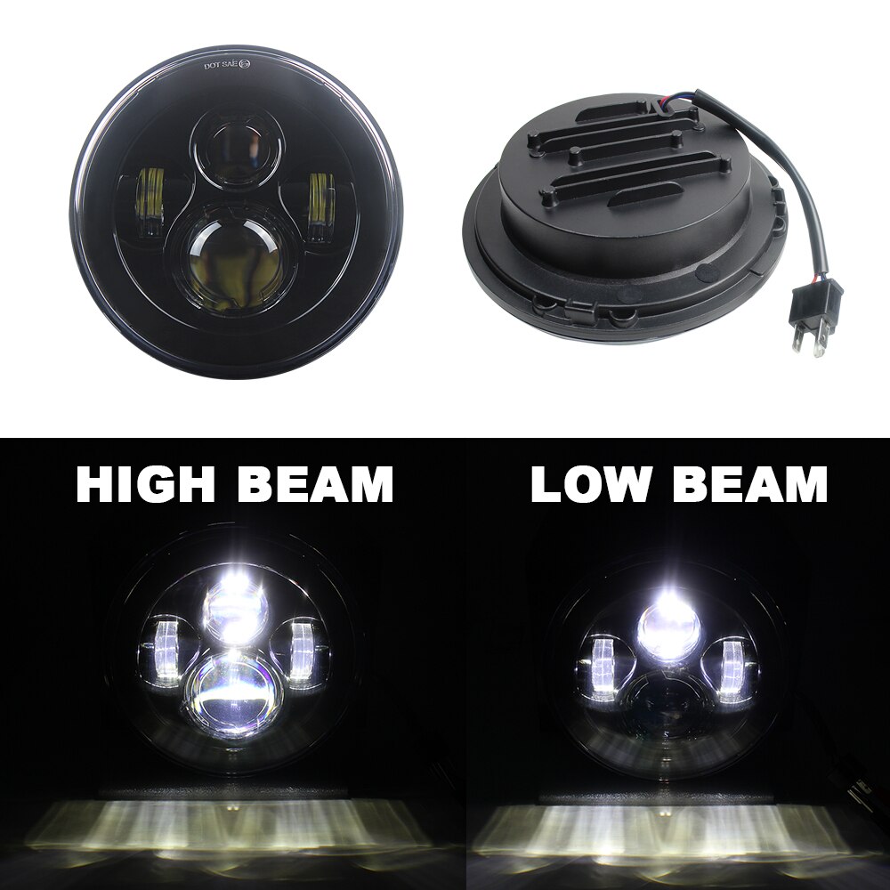7" LED Headlights Projector LED Lights Bulb Headlamp 7 inch For FLSTC FLSTF FLSTFB