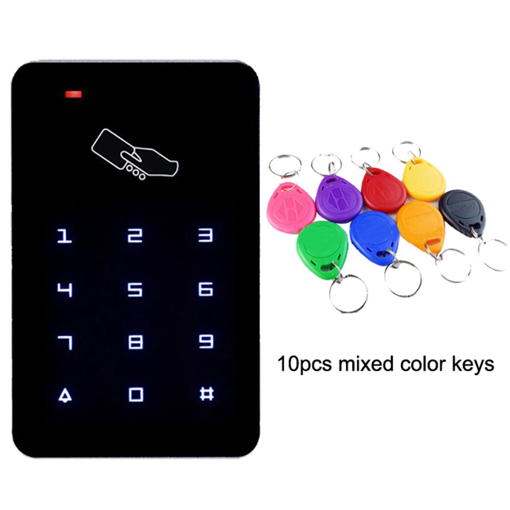 Standalone Access Controller 13.56Mhz IC Access Control Keypad digital panel Touch Screen Backlight Card Reader Door Lock System: AC and 10 color Key