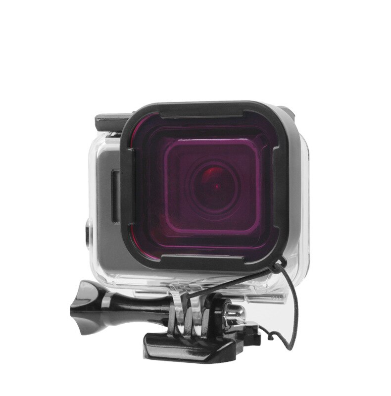 Filtro de mergulho vermelho rosa roxo, à prova d'água, filtros de mergulho subaquático, protetor de lente para gopro hero 5 6 7, acessórios pretos