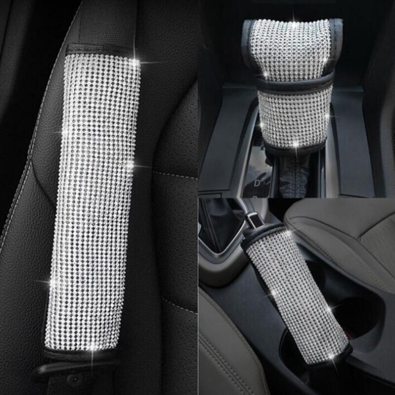 Crystal Autogordel Cover En Gear Handvat Handschoenen, Handrem Cover En Deur Handvat Handschoenen, algemene Auto-onderdelen 5 Stks/set