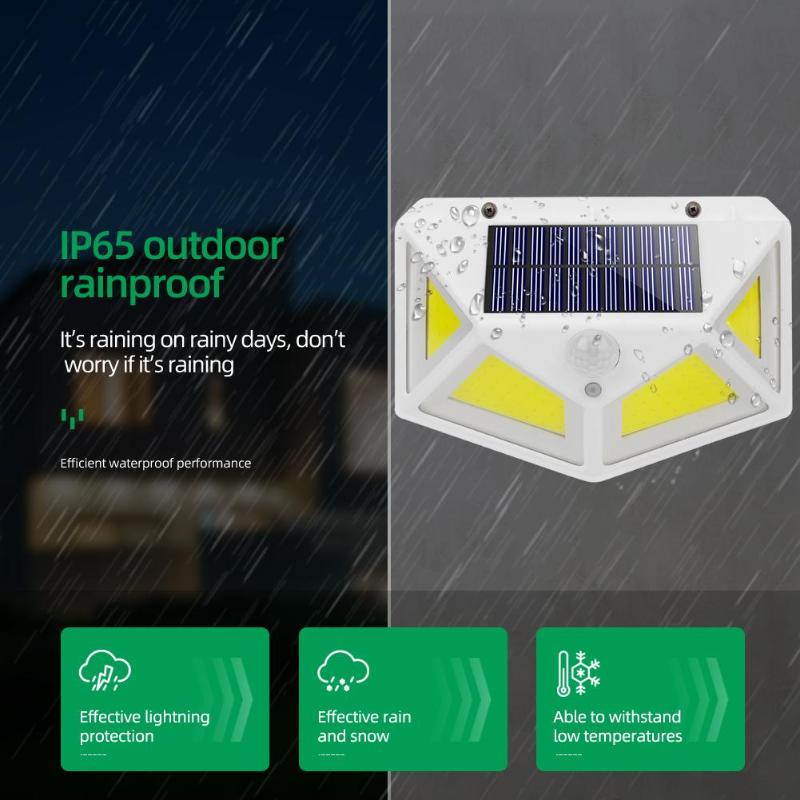 COB 68LED Zonne-energie Power Muur Veranda Lichten Motion Sensor Groothoek Waterdichte Lamp voor Outdoor Binnenplaats Yard Straat