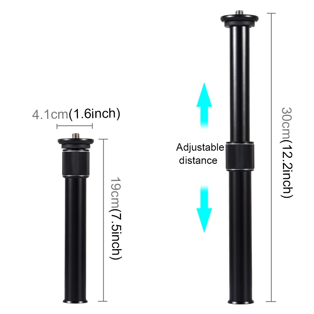 Puluz Statief Verlengstuk Voor Dslr &amp; Slr Camera Metalen Handheld Verstelbare Statief Monopod Verlengstuk 3/8 &#39;Schroef poort