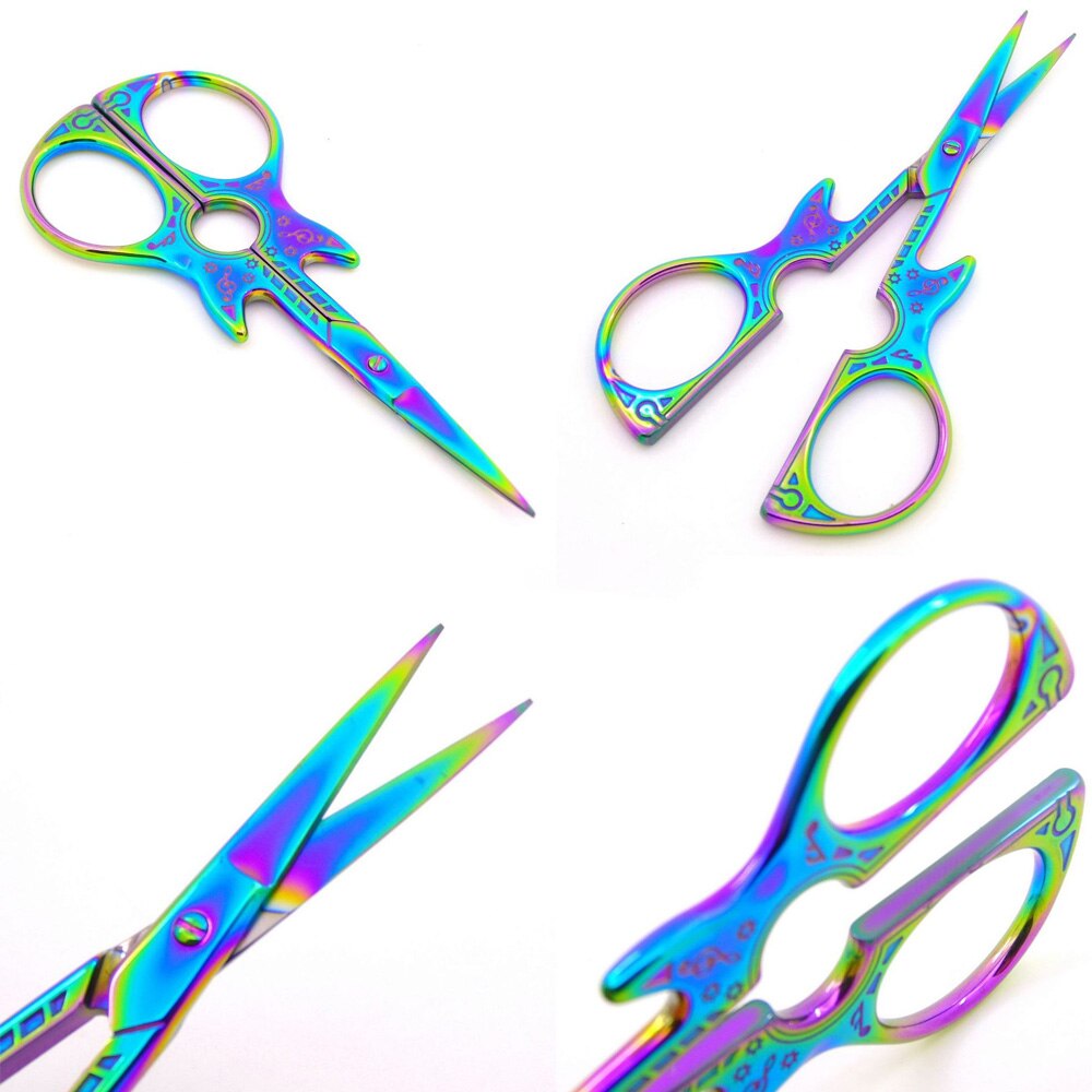 Classic Guitar Embroidery Scissors Stainless Steel Sharp Tip Scissors Sewing Tool for DIY Crafts Art Work Handmade Projects