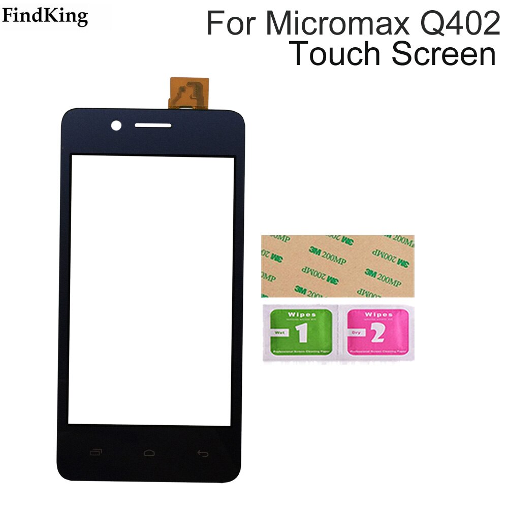 4.0 "Mobiele Touch Screen Voor Micromax Bolt Q402 Touch Screen Digitizer Sensor Outer Glass Panel Touchscreen Gereedschap: Deep Blue  No Tools