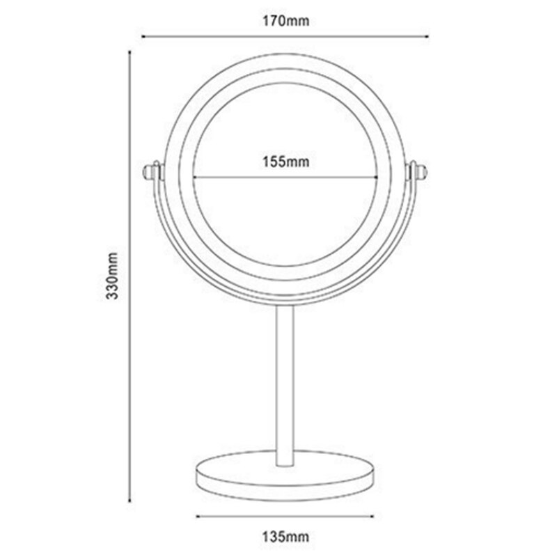 Rose Gold LED Makeup Mirror 2 Face 5X Magnifying Touch Screen Lights Mirror Bathroom Make up Cosmetic Vanity 360 Rotating Mirror