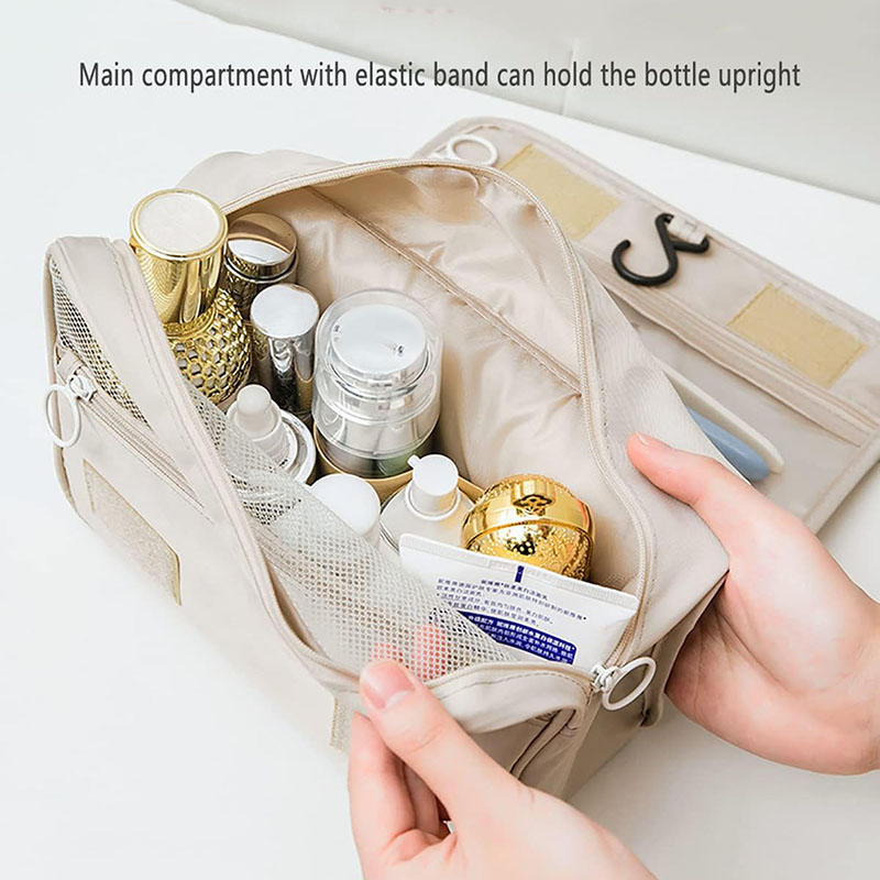 Nueva bolsa de maquillaje de viaje para niña, organizador de artículos de tocador impermeable, Neceser de para mujer, bolsa de lavado con gancho para baño, bolsa de almacenamiento con gancho