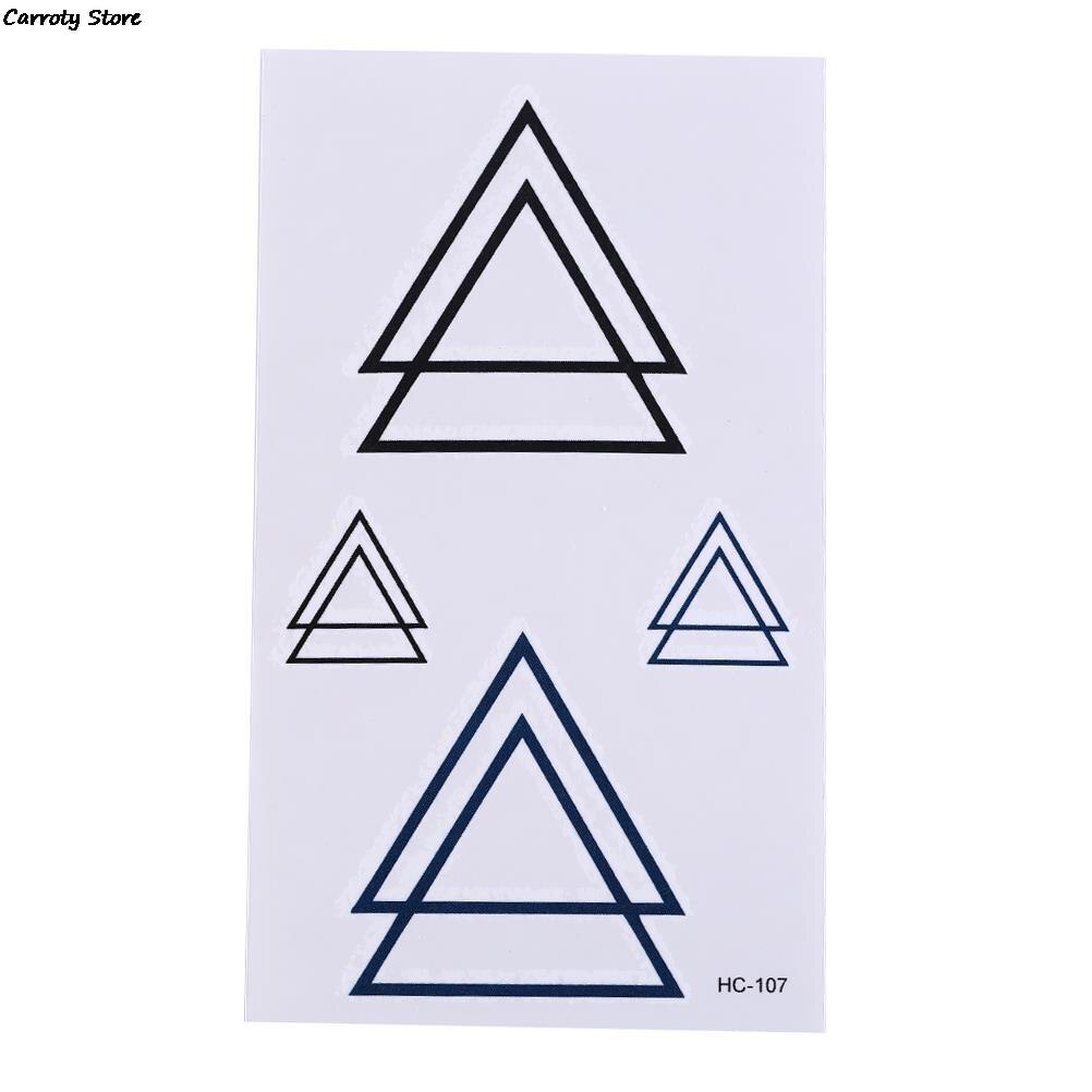Trekant tatoveringer moderne stil unisex kropstatoveringer kropsmaling vandtætte tatoveringer geometriske midlertidige tatoveringer