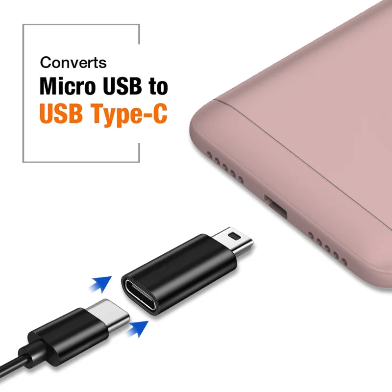 1-3 sztuki Adapter Mini USB męski na żeński typu C do smartfonów z systemem Android Tablet Złącze adaptera USB typu C na Mini USB