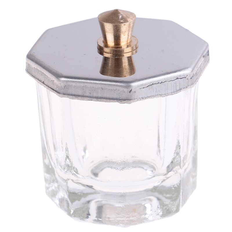Acrylic Nail Crystal Glass Dappen Dish Bowl Cup With Cap Liquid Powder Manicure Nail Art Tools Acrylic Powder Liquid Cups: Default Title
