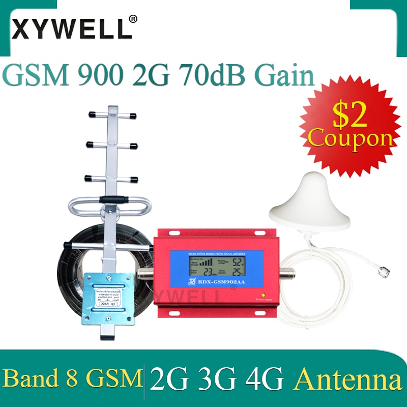 GSM Cellular amplifier 900mhz 3G Celular MOBILE PHONE Signal Repeater Booster 2G 3G 900MHz UMTS GSM Amplifier+Yagi Antenna