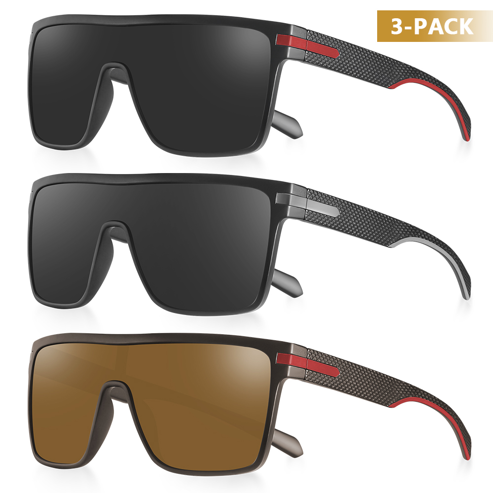 CRIXALIS Moda Polarizada Óculos de Sol Para Homens Quadrados Oversized Anti Glare Driver Espelho Óculos de Sol Mulheres UV400 Óculos Masculino: vermelho-escuro
