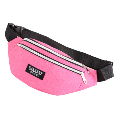 Ainvoev Women Men Waist Bag Colorful Unisex Waistbag Belt Bag Mobile Phone Zipper Pouch Packs Belt: rose red