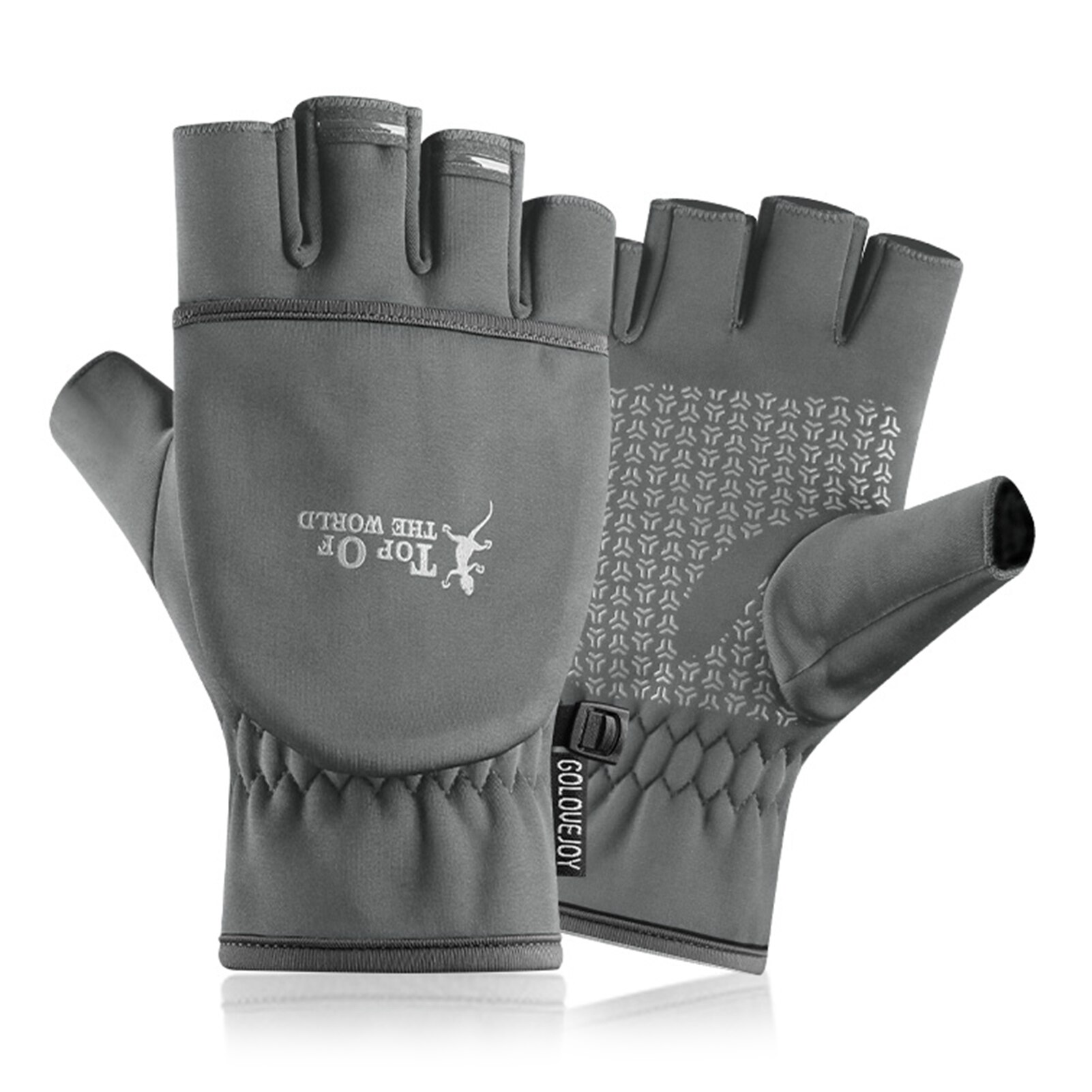 Glowjoy Gants De Pêche Sans Doigts UPF50+ – Antidérapants, Respirants Et Tactiles – Pour Homme Et Femme – Vert Camouflage