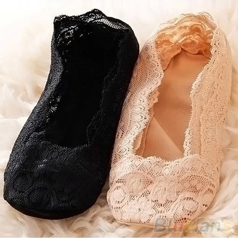 Blonder usynlige sokker gummislip anti-slip bådstrømper kvinder dame bomuld no show korte sokker tøffelforing low cut sok sommer