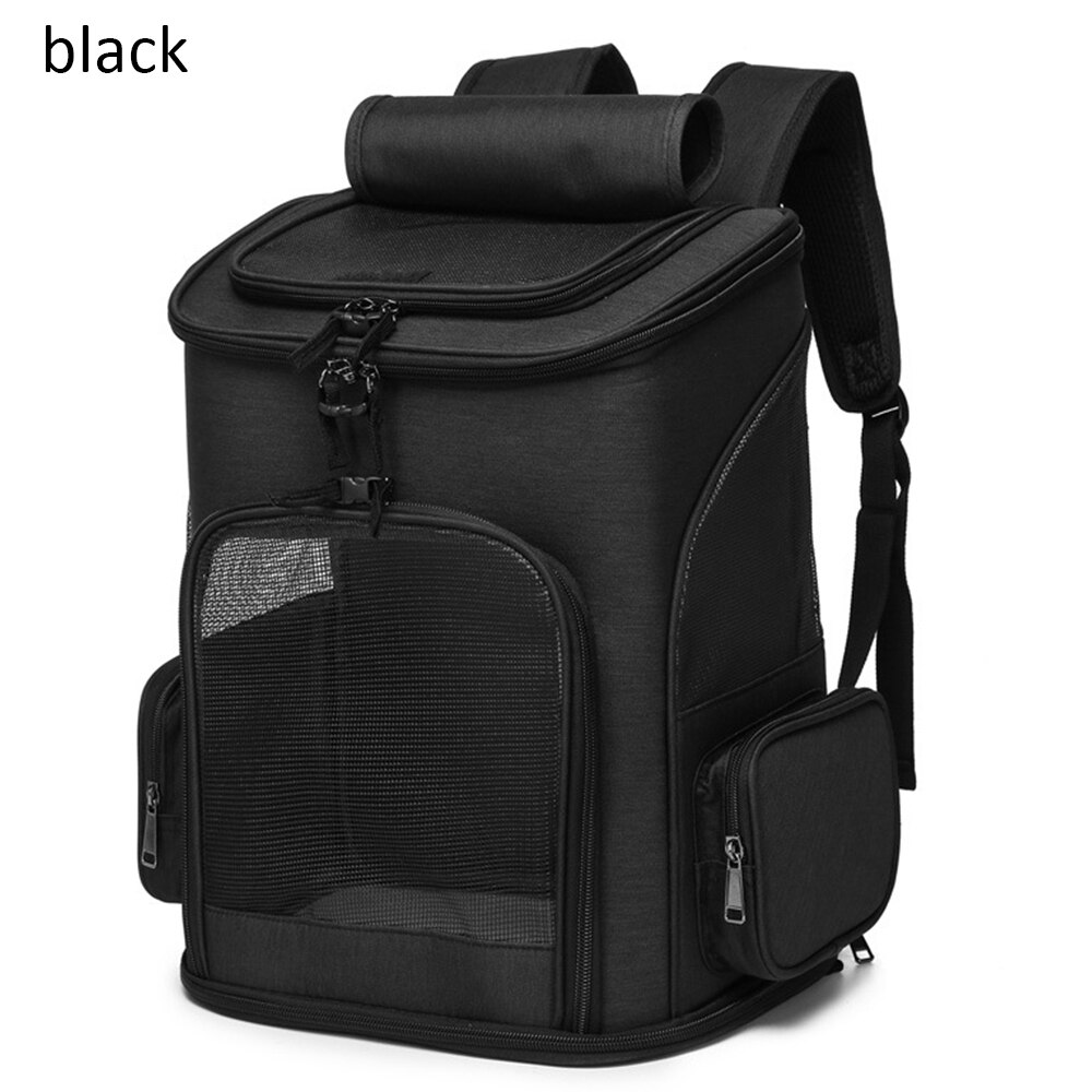 Mochila de malla transpirable para perro, bolsa de transporte de mascotas para gatos, perros y cachorros, tela Oxford duradera para viajes al aire libre, 33x26x40CM: Black