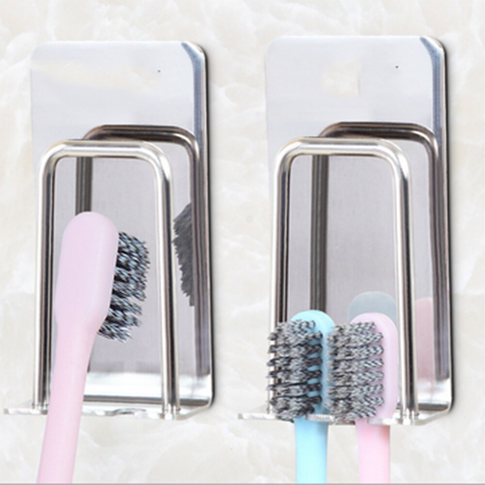 2 uds. Soporte de la taza que cuelga en la pared punzón gratis 304 de acero inoxidable soporte de cepillo de dientes de succión soporte de uñas juego de tazas