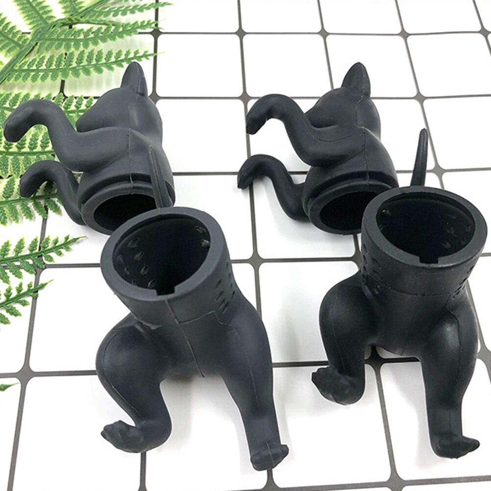 Pet Cat Tea Infuser Food Grade Silicone Rubber Purrtea Animal Tea Filter Tea Straine Black Grey Herbal Filter Spice Diffuser