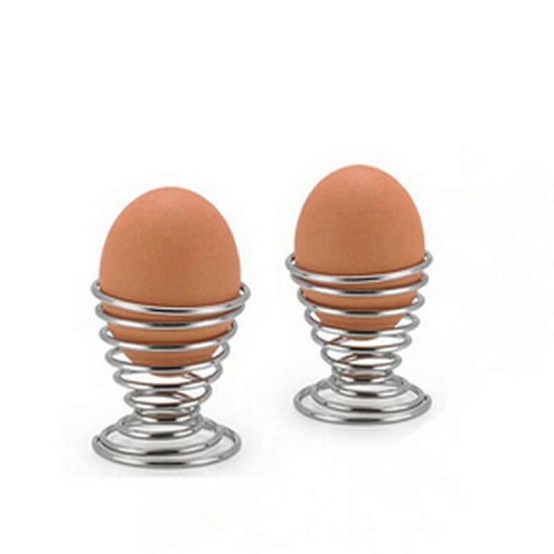 Rustfrit stål fjederbakke ægværktøj kogte æg holder stativ opbevaringsstativ køkkenudstyr