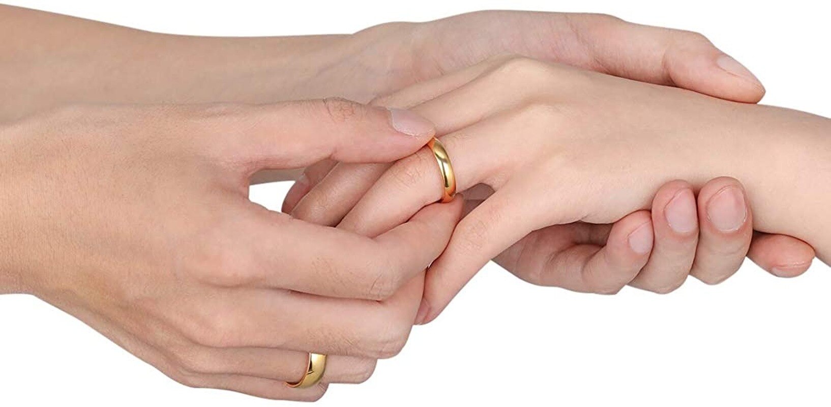 Anillo de titanio de 2mm, 4mm y 6mm para hombre y mujer, cúpula chapada en oro de 14K, banda de boda de alto pulido, Unisex, ajuste cómodo, tamaño 3-13,5