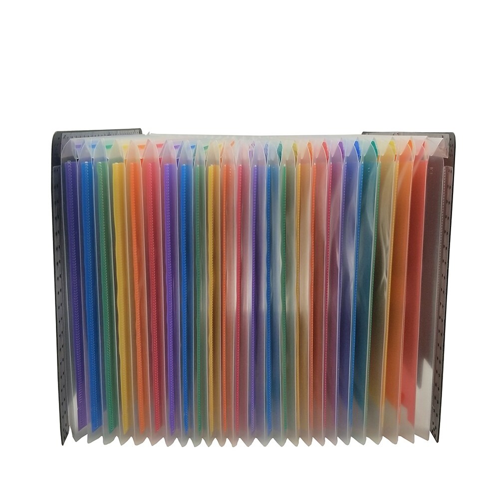 24 Pockets Multicolored Expanding Files Folder Portable A4 Expandable Accordion File Organizer with High Capacity Plas