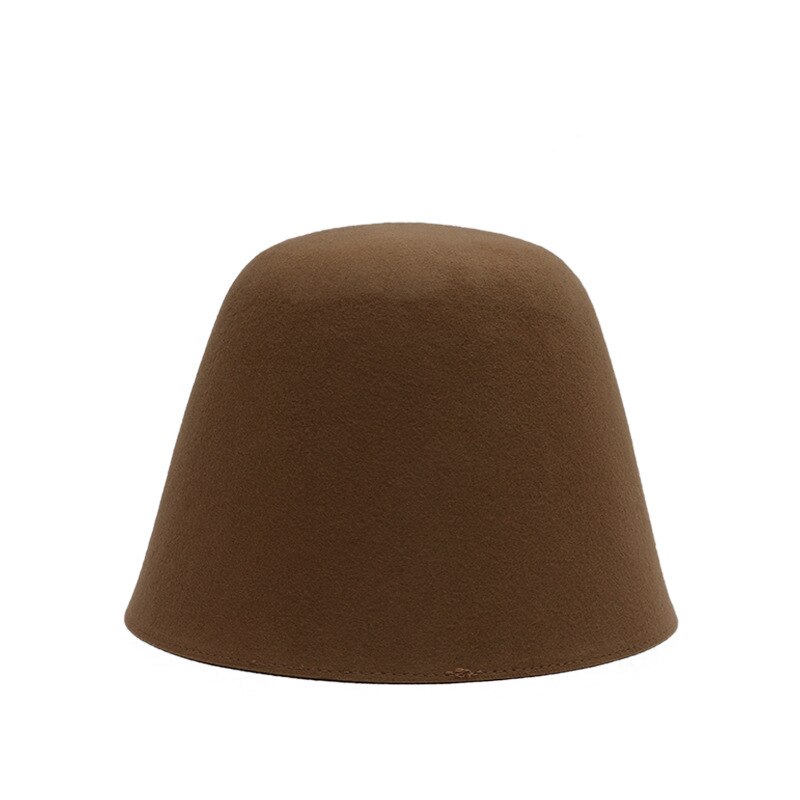 Hat Women Fisherman Hat Autumn And Winter Outdoor Wool Bucket Hat Japanese Solid Color Bell Shaped Cap Men Bucket Hat: 05