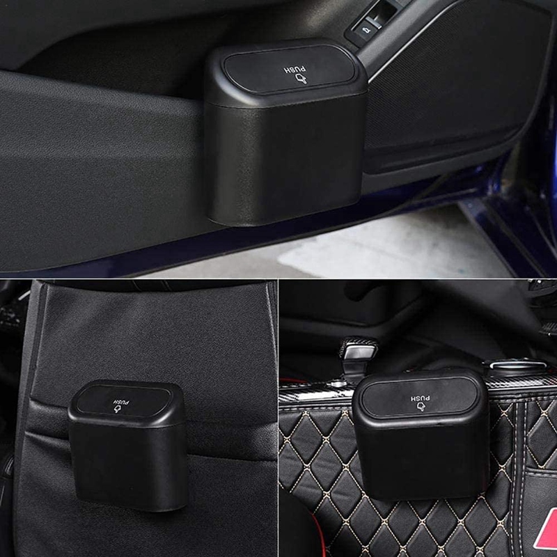 2Pcs Car Multifunctional Trash Can with Lid Car Trash Can Waterproof Portable Trailer Trash Can for Car Office Kitchen
