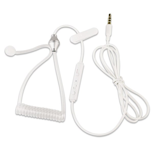 3,5mm Multifunktionale Anti-Radiation Luftkanal Hörer Headset für Alle 3,5mm Handys Anrufe Empfangen: Single White
