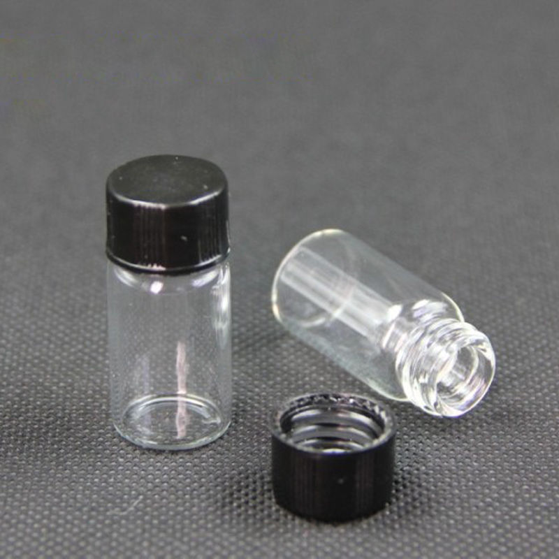 5 uds 3 ml/5 ml vidrio claro ámbar pequeñas botellas de medicina frascos de muestra marrón laboratorio reactivo botella contenedores tapas de tornillo