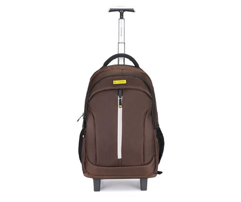 Wheeled backpack bag for men school trolley bags travel backpack with wheels Oxford women Travel Rolling Luggage trolley bags: coffee