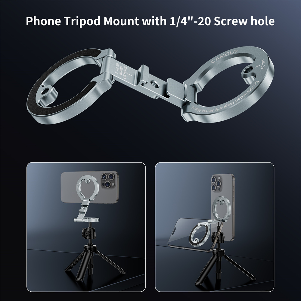 2025 Dwustronny magnetyczny uchwyt na telefon z 1/4" ColdShoe do MagSafe iPhone 16 15 14 13 Android Statyw Siłownia Uchwyt samochodowy Stojak na telefon