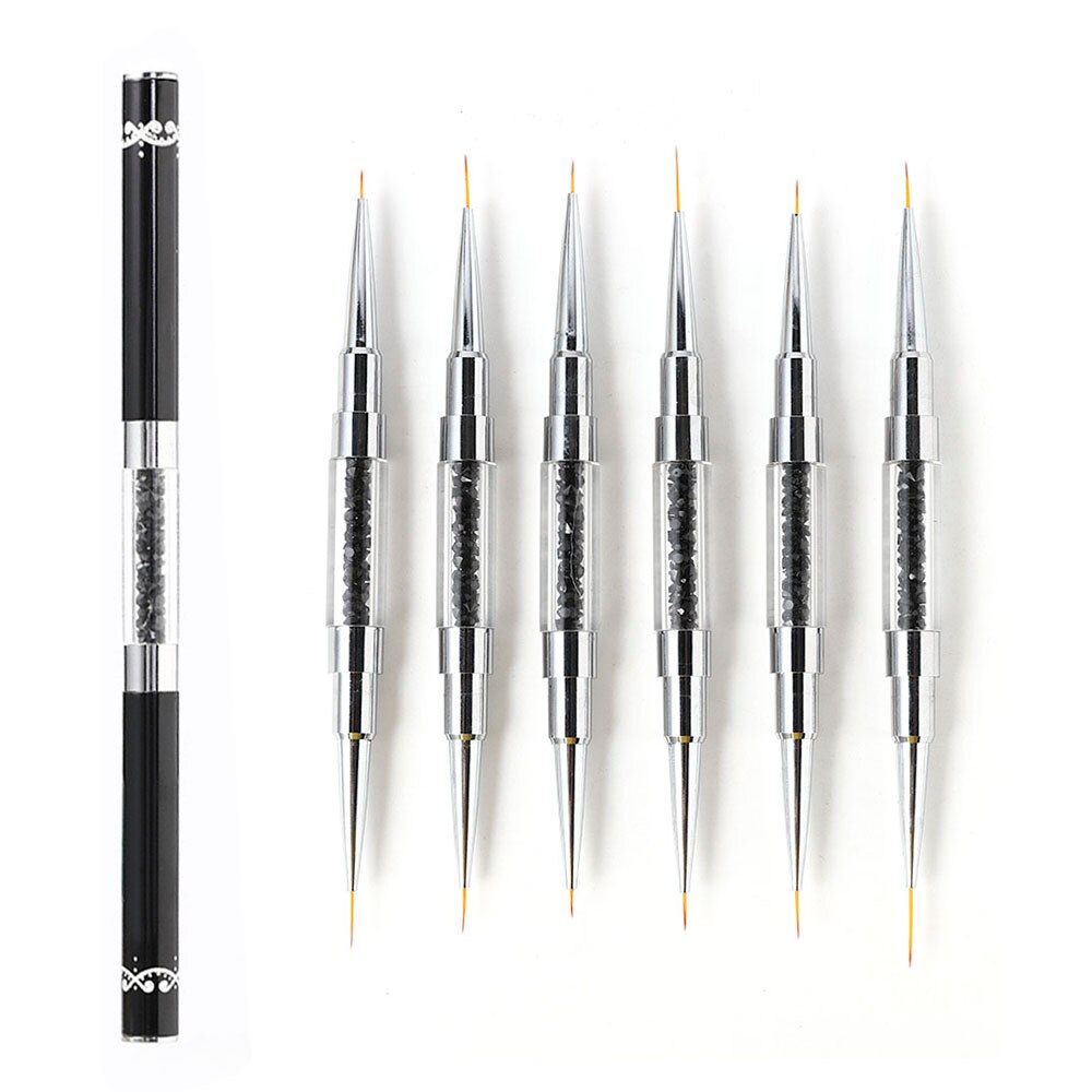 Dubbele-End Nail Art Liner Schilderij Borstel Tekening Pen Professionele Tools Pinceau Ongles Unhas Paznokcie Manicure 1 Pc