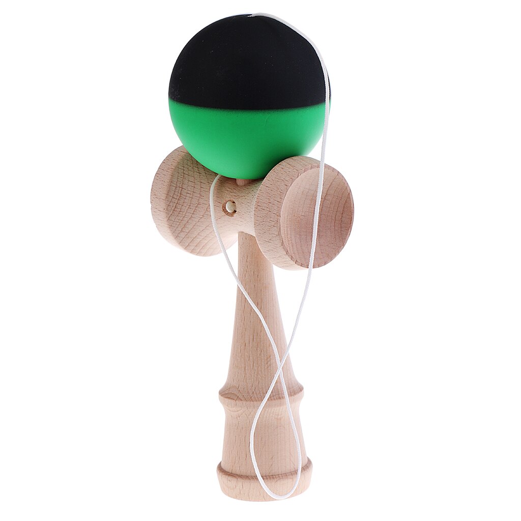 Kendama-juguete de madera japonesa para niños, juguete de pelota de habilidad, para deportes al aire libre: Black Green