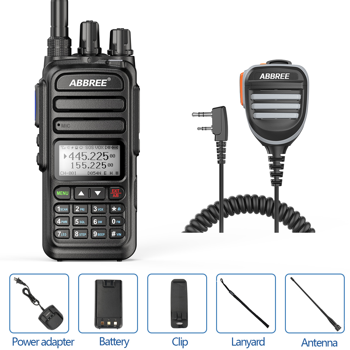 ABBREE-walkie-talkie AR-830, banda de aire de 136-520MHz, frecuencia de copia inalámbrica, soporte tipo C, Radio bidireccional Amateur: add mic