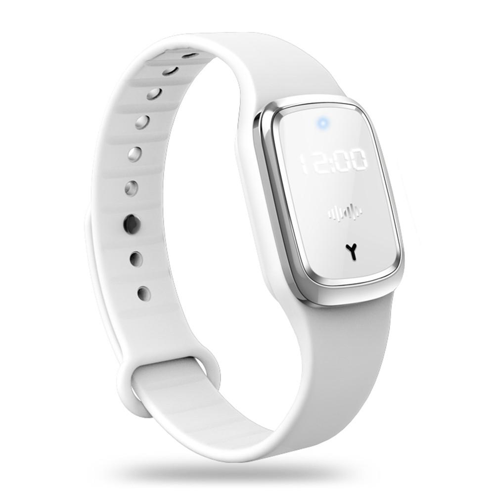 I lager myggmedel armband ultraljud skadedjursbekämpare handledsband 5v / 1a usb laddning för hem utomhus barn vuxna: Vit