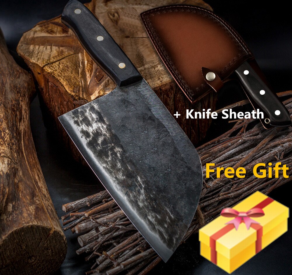 XYj pełny posmak Wykonany ręcznie nóż rzeźnicki nóż kuchenny szefa kuchni wysokiej węgla platerowane stali tasak fileting krojenie nóż na prezent okładka płaszcza