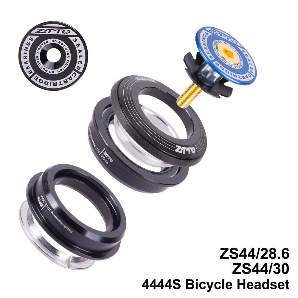 Ztto mtb cykel 4444s headset 44mm zs44 1-1/8 " 28.6mm lige rør gaffel mountain road cykel stel lav profil semi-integreret: 4444s blå