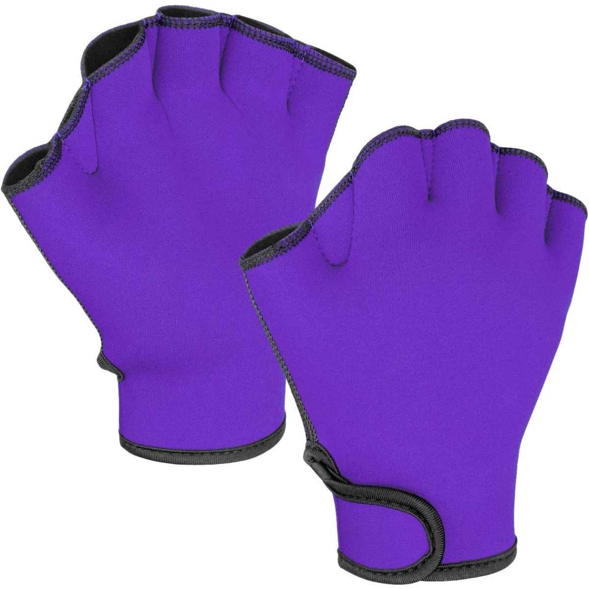Zwemhandschoenen met zwemvliezen van neopreen – Waterbestendige aquatische trainingswanten voor zwemmen, duiken en fitness | Veilig polsbandontwerp: Rood / S